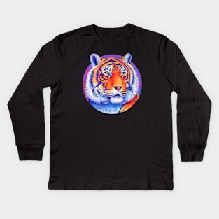 Fiery Beauty - Colorful Bengal Tiger Kids Long Sleeve T-Shirt